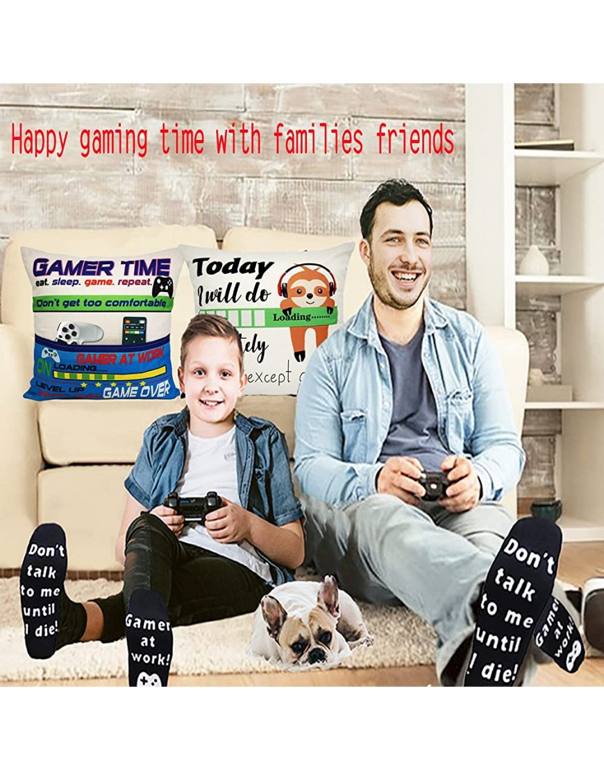 Gamer Gifts,Gaming Room Decor,Game Sock+Gamer Pillowcase18x18Inch,Gifts for Teenage Boys Girls Kids Men Boyfriend - B05WF3MFL