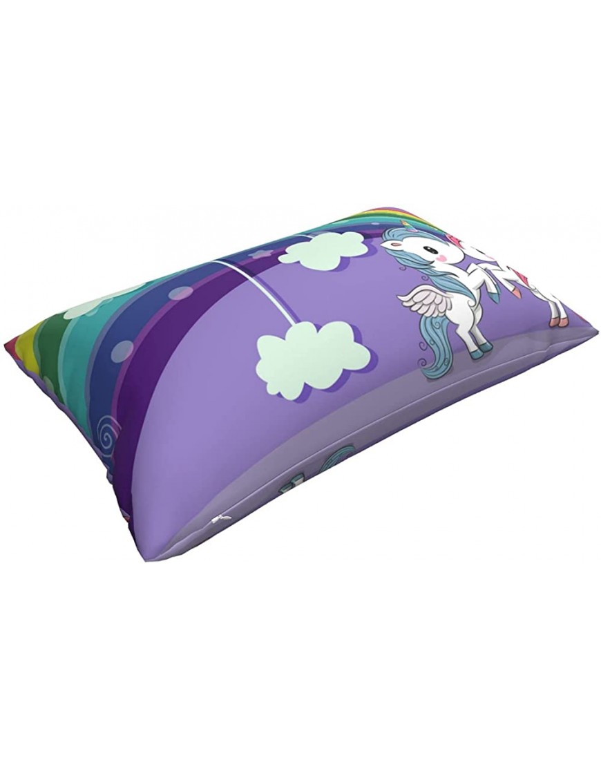 Girls Personalized Cute Pillowcase Customized for Kids Soft Fabric Standard Pillow Size Unicorns Rainbow Cloud Design Sleep Nap Girls Pillowcase 20x30，Purple - BNODCC388