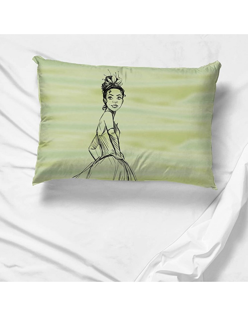 Jay Franco Disney Princess Tiana Sketch 1 Single Reversible Pillowcase Double-Sided Kids Super Soft Bedding Official Disney Product - BYXAX9535