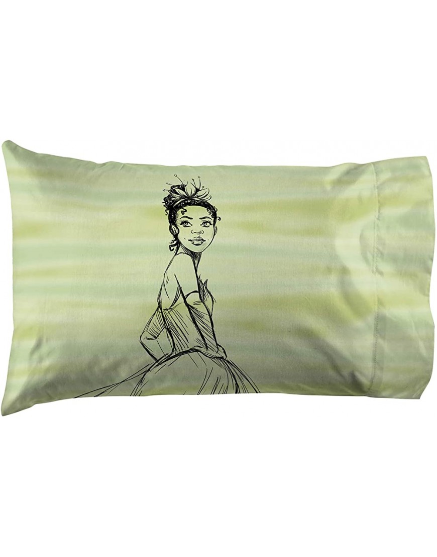 Jay Franco Disney Princess Tiana Sketch 1 Single Reversible Pillowcase Double-Sided Kids Super Soft Bedding Official Disney Product - BYXAX9535