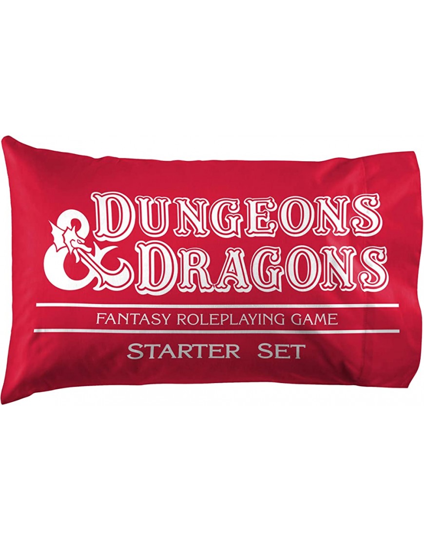 Jay Franco Dungeons & Dragons Red Box 1 Single Reversible Pillowcase Super Soft Bedding Official Dungeons & Dragons Product - B4FI4DUOT