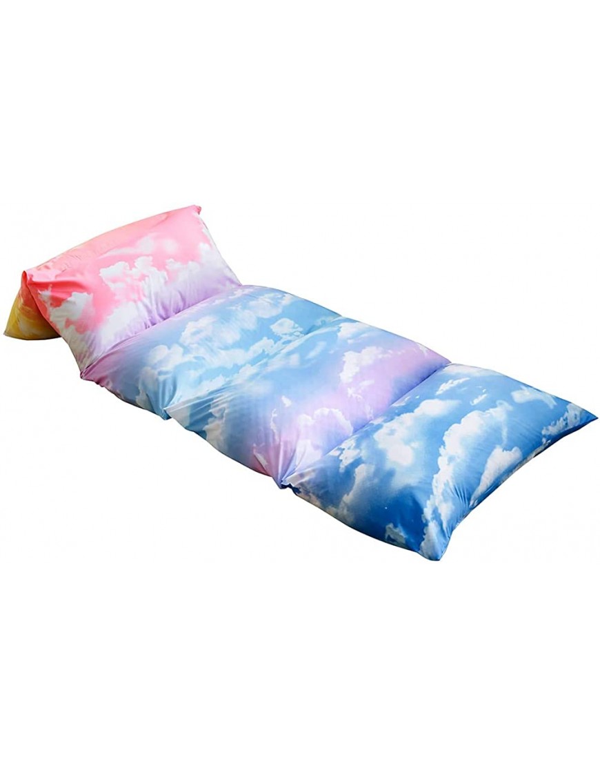 Mengersi Pillow Bed Floor Lounger Cover for Kids Floor Pillow Case Bed Cover Rainbow Kids Cot for Nap TV Time Reading,Requires 5 Pillows Pillows Not Included,Queen Pink and SkyBlue - B78DTBX6N
