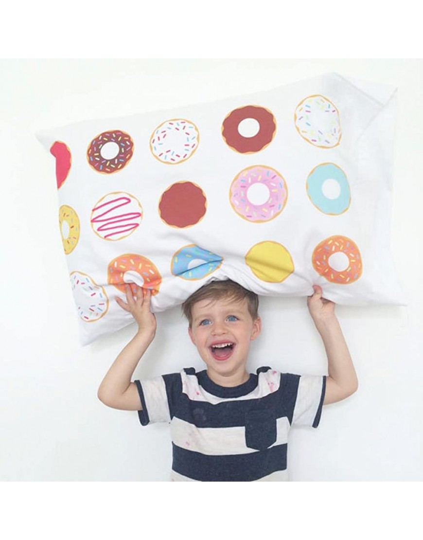 Oh Susannah Cute Donut Pillowcase Fun Sleepable Colorful Donuts One 20x30 inch Standard Queen Size Pillow Case Kids Room Decor - BVUGH3WKF