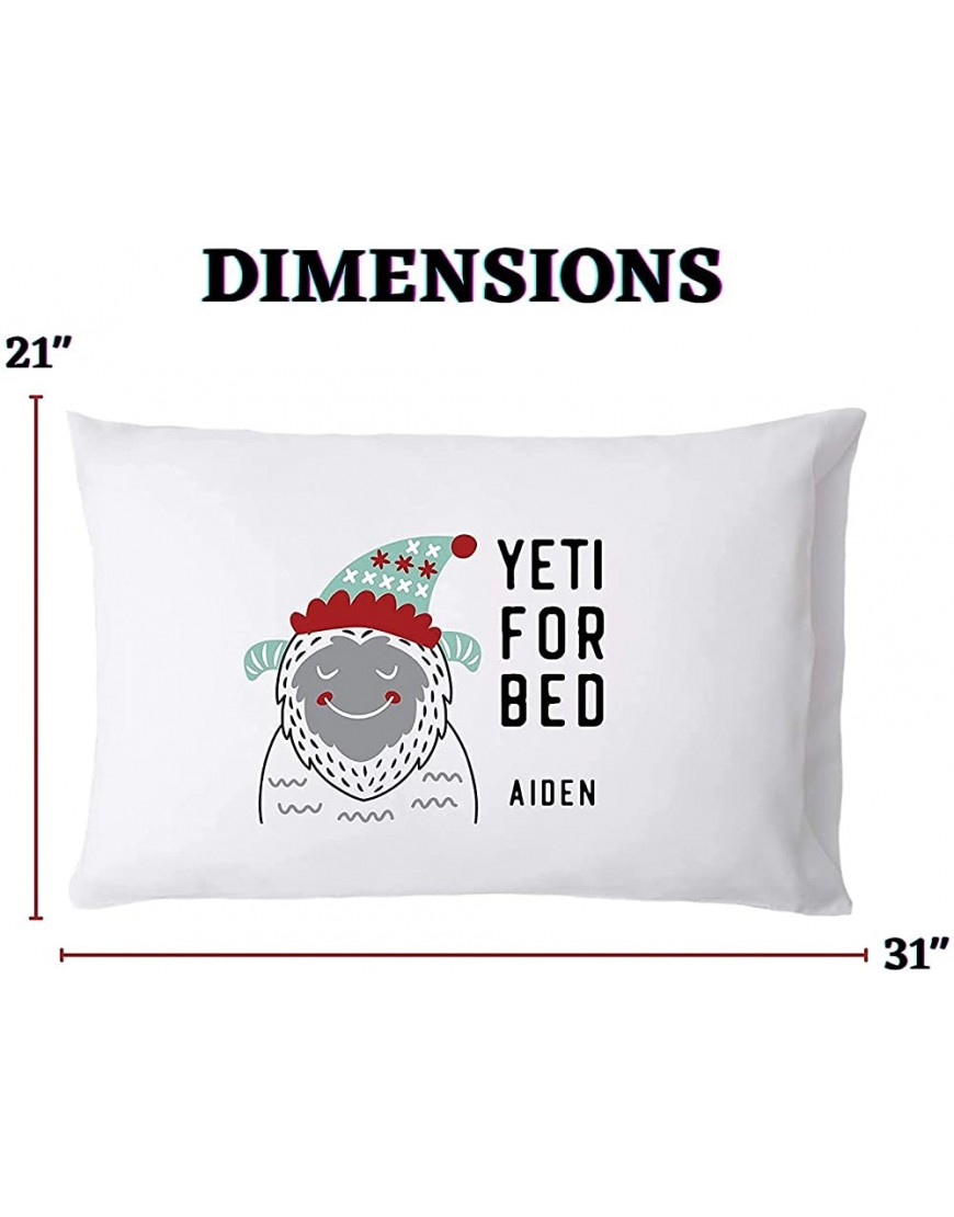 Personalized Pillow Case with Name Santa and Reindeer Design Decorative Sleeping Pillowcase for Kids Customized for Boys and Girls - BJEIJEQLR