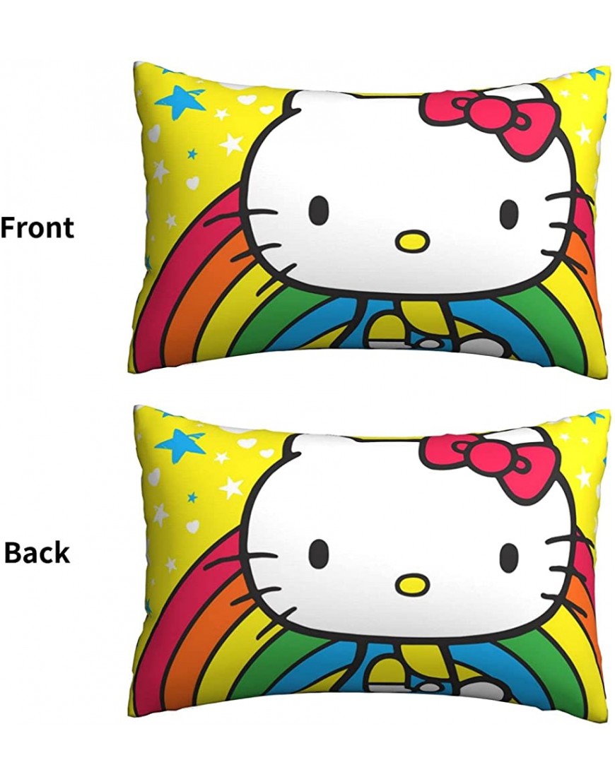 Rainbow Cat Girls Reversible Pillowcase Standard Kids Pillow Cover Soft Microfiber Breathable and Hypoallergenic Living Room Decorative Case Set 20 X 30 Inch 1 Piece Pillow Case Only - B8JNV6HBP