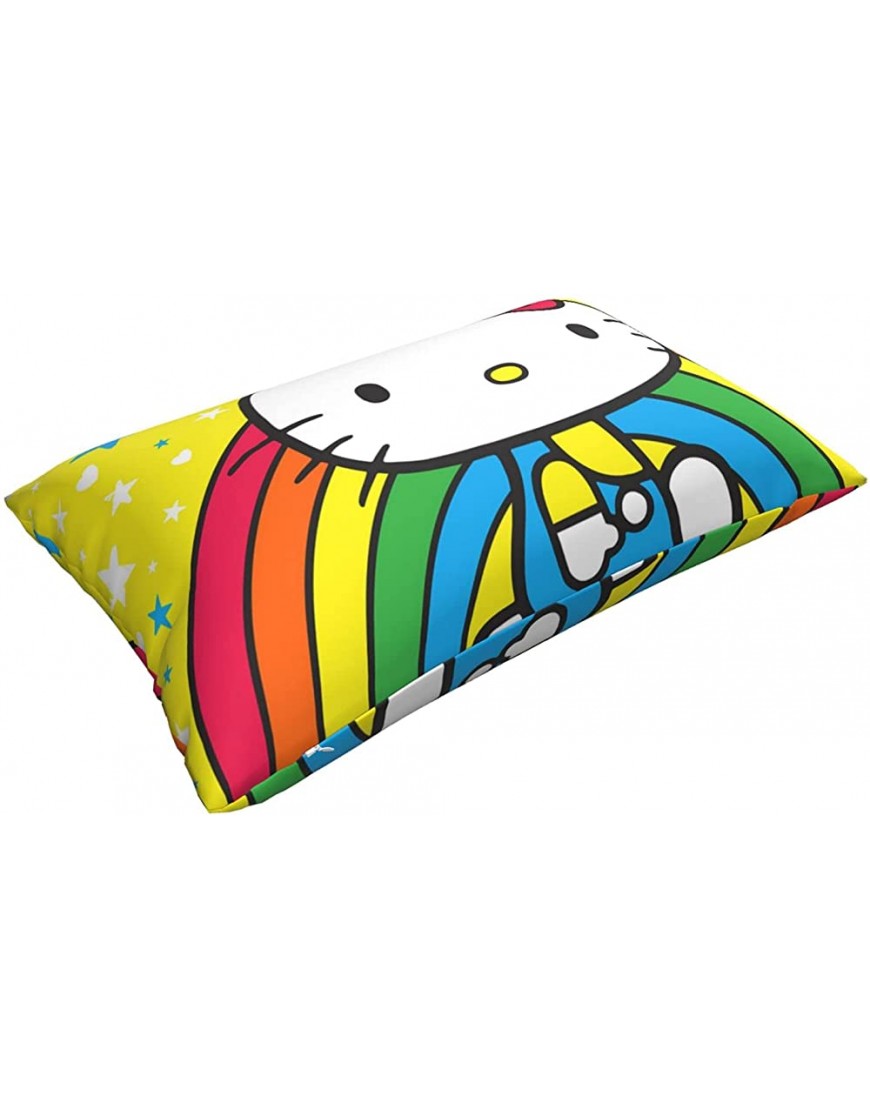 Rainbow Cat Girls Reversible Pillowcase Standard Kids Pillow Cover Soft Microfiber Breathable and Hypoallergenic Living Room Decorative Case Set 20 X 30 Inch 1 Piece Pillow Case Only - B8JNV6HBP