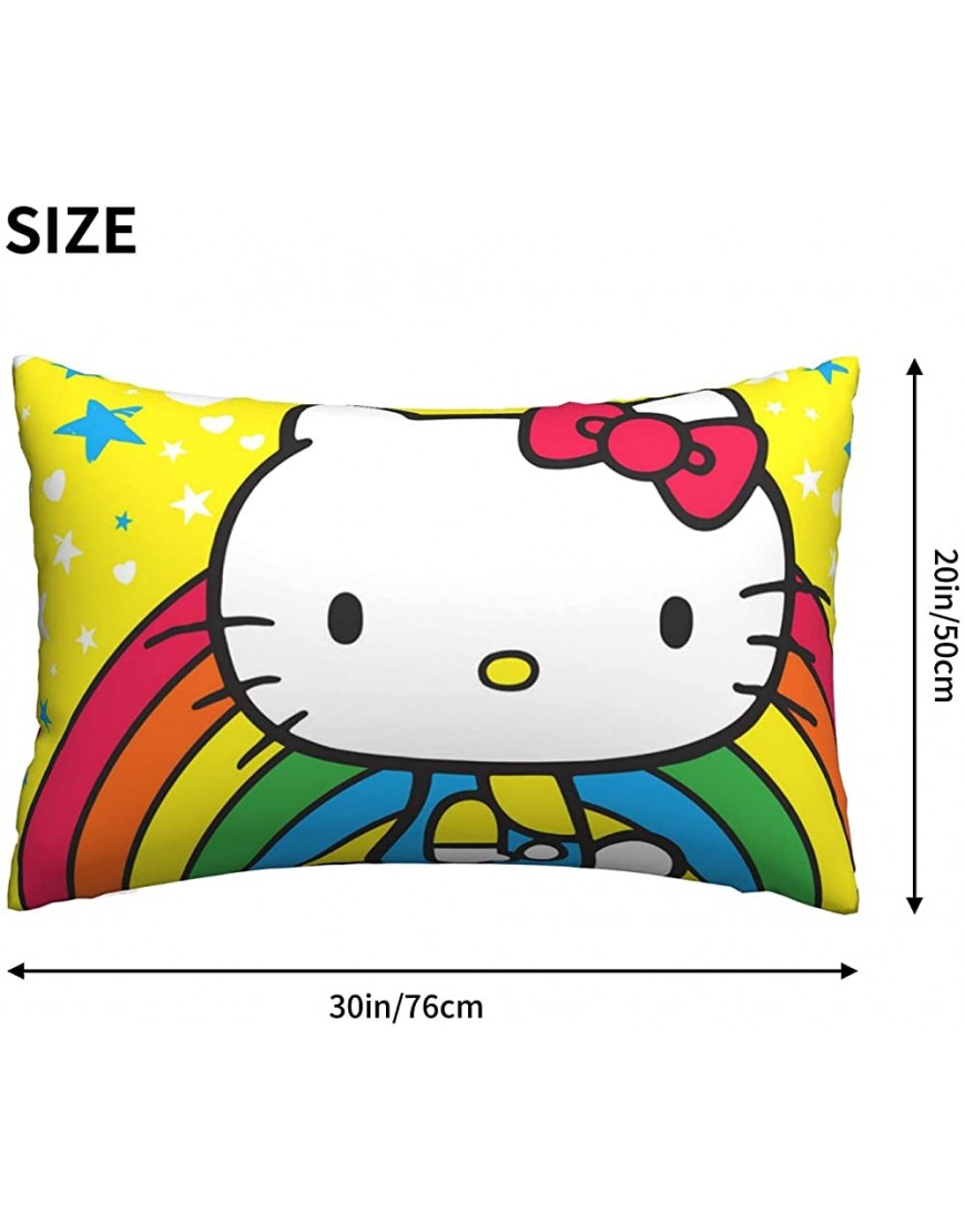 Rainbow Cat Girls Reversible Pillowcase Standard Kids Pillow Cover Soft Microfiber Breathable and Hypoallergenic Living Room Decorative Case Set 20 X 30 Inch 1 Piece Pillow Case Only - B96IKV1CR