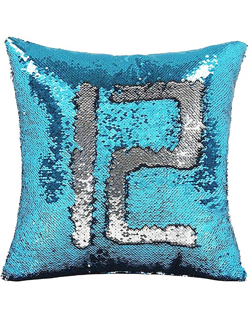 U D Funny Sequin Pillow Case 16x 16 Sequin Mermaid Pillows Sequin with Pillow Cover Flippy Sequin Pillows That Change Color for Kids Only Pillowcase（Blue Silver + Penguin Backside） - B9XCDCOYZ