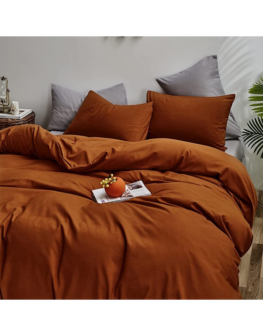 Wellboo Caramel Pillowcases Burnt Orange Pillow Covers Queen Modern Rust Caramel Soft Cotton Bed Plain Color Pillow Cases Women Girls Dorm Pillow Protecter Soft Health Luxury Color Envelope Closure - BNIYZZRQR