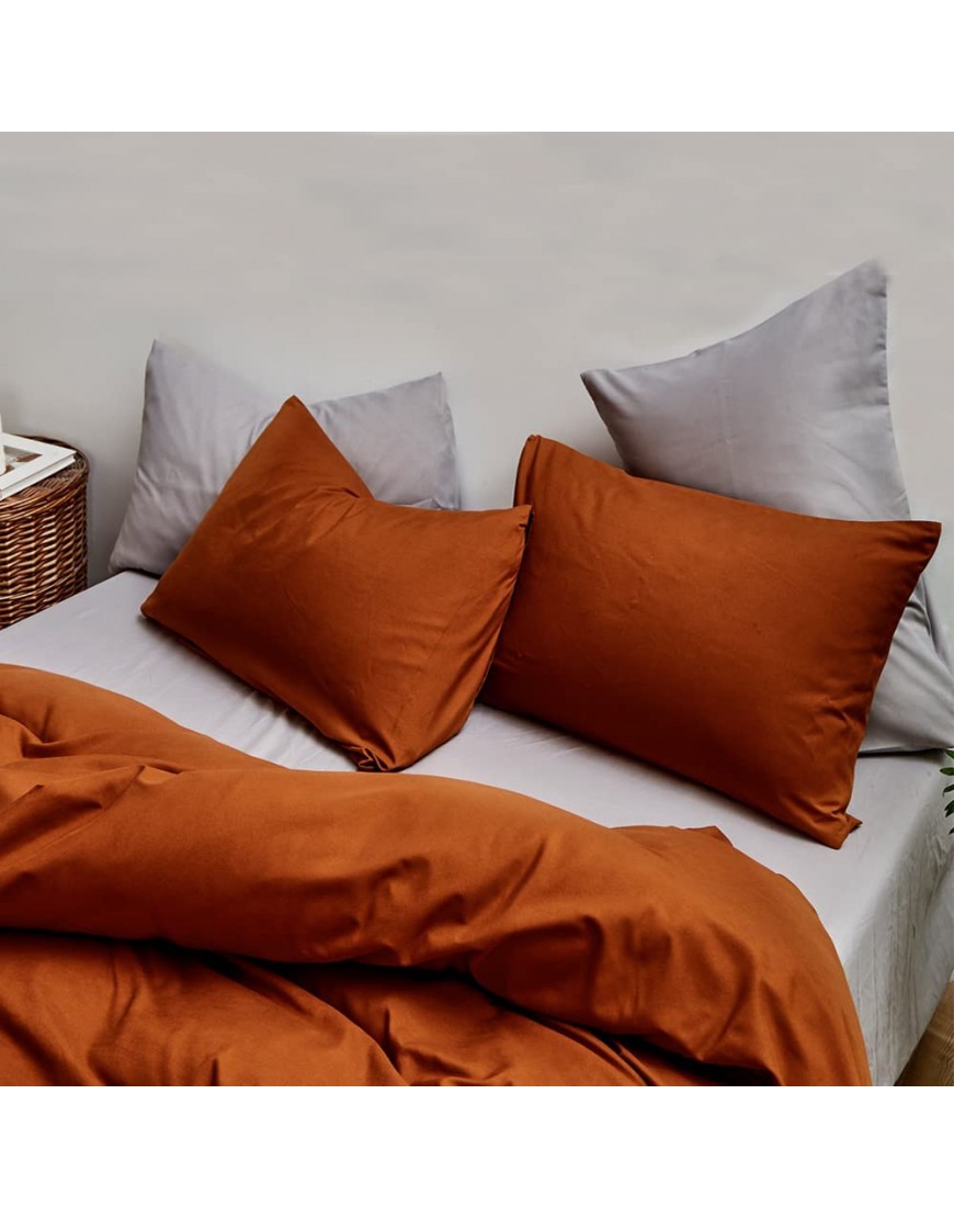 Wellboo Caramel Pillowcases Burnt Orange Pillow Covers Queen Modern Rust Caramel Soft Cotton Bed Plain Color Pillow Cases Women Girls Dorm Pillow Protecter Soft Health Luxury Color Envelope Closure - B1Y31K578