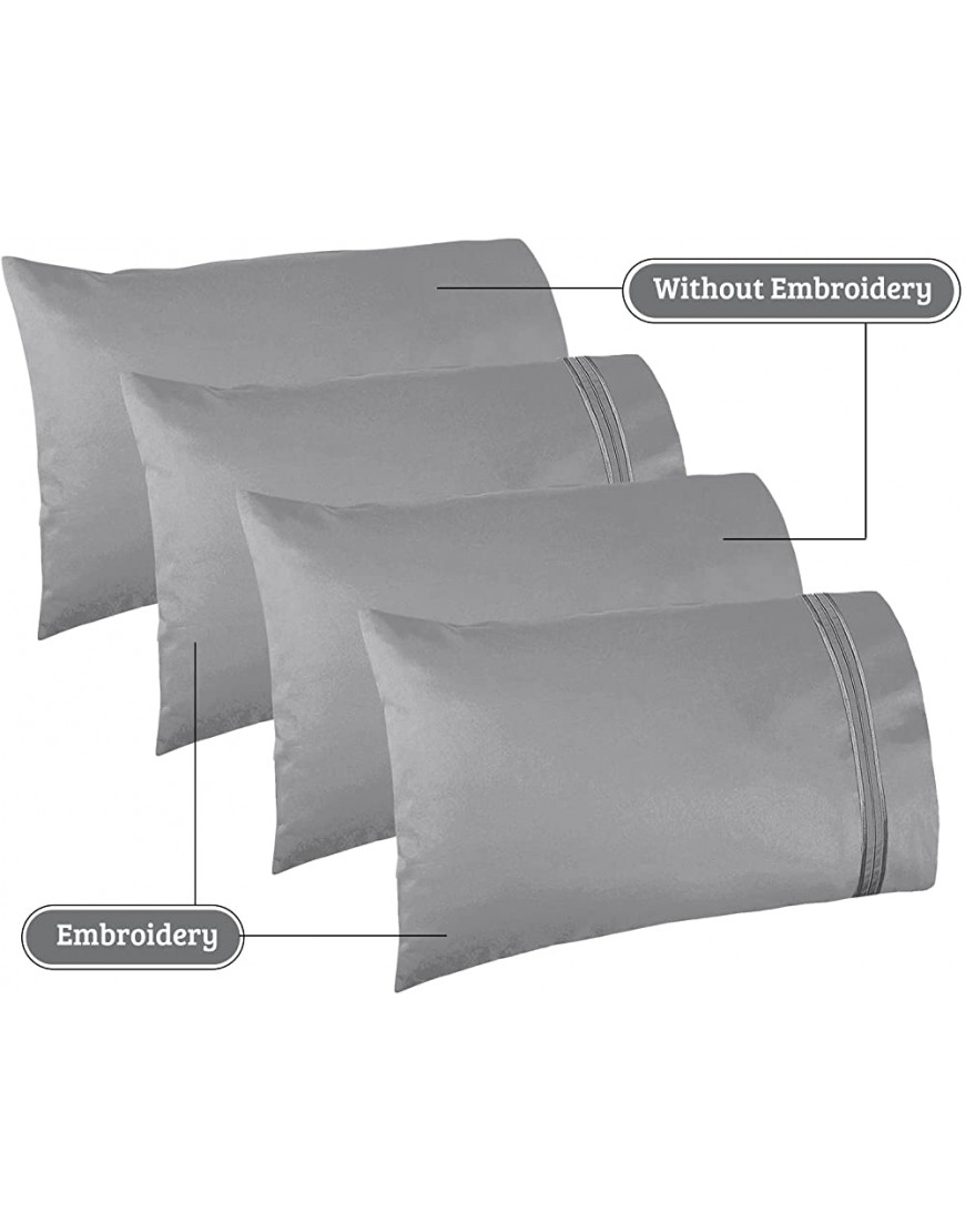 YIYEA Premium 1800 Ultra-Soft Kids Microfiber Pillowcase Set Double Brushed Wrinkle Resistant King Pillowcase Set of 4,20 36 - BR0XDPF6K