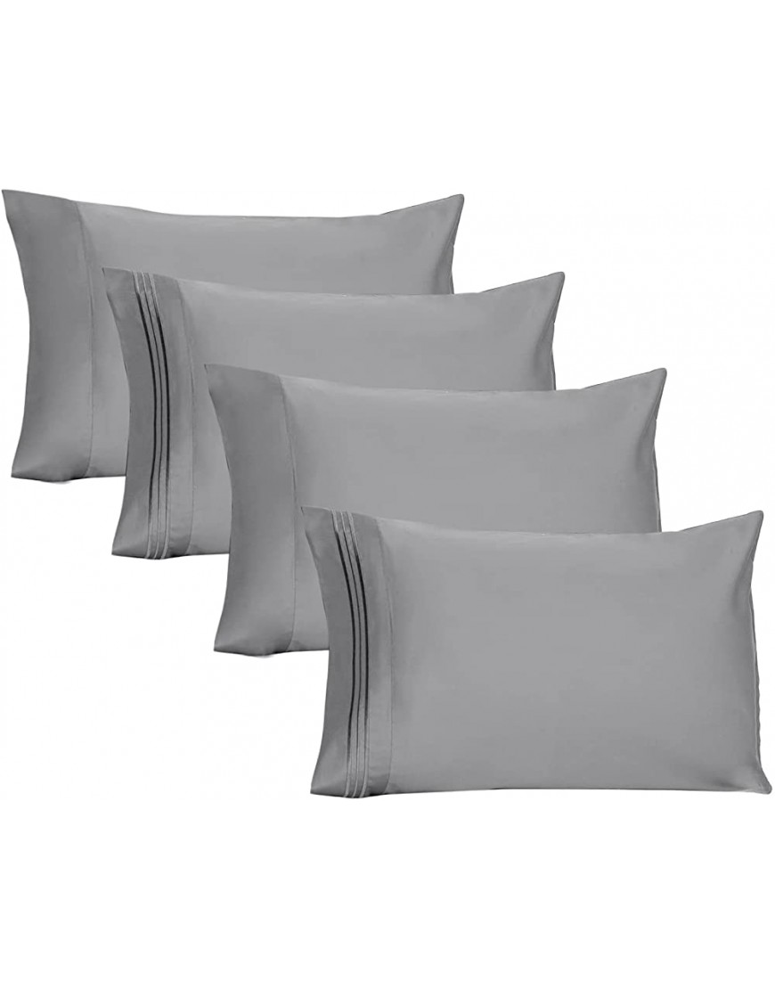 YIYEA Premium 1800 Ultra-Soft Kids Microfiber Pillowcase Set Double Brushed Wrinkle Resistant King Pillowcase Set of 4,20" 36" - BR0XDPF6K