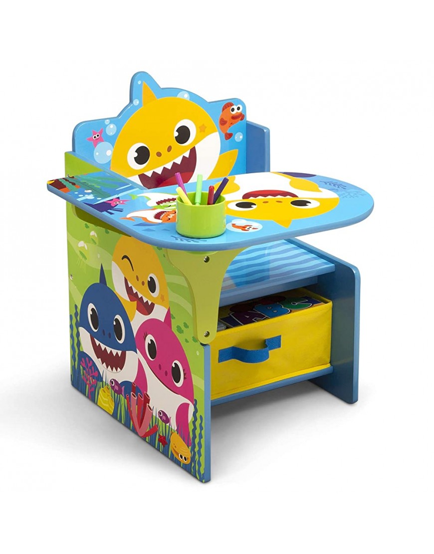 Baby Shark Chair Desk with Storage Bin Ideal for Arts & Crafts Snack Time Homeschooling Homework & More by Delta Children - BQ8Q3LCXQ