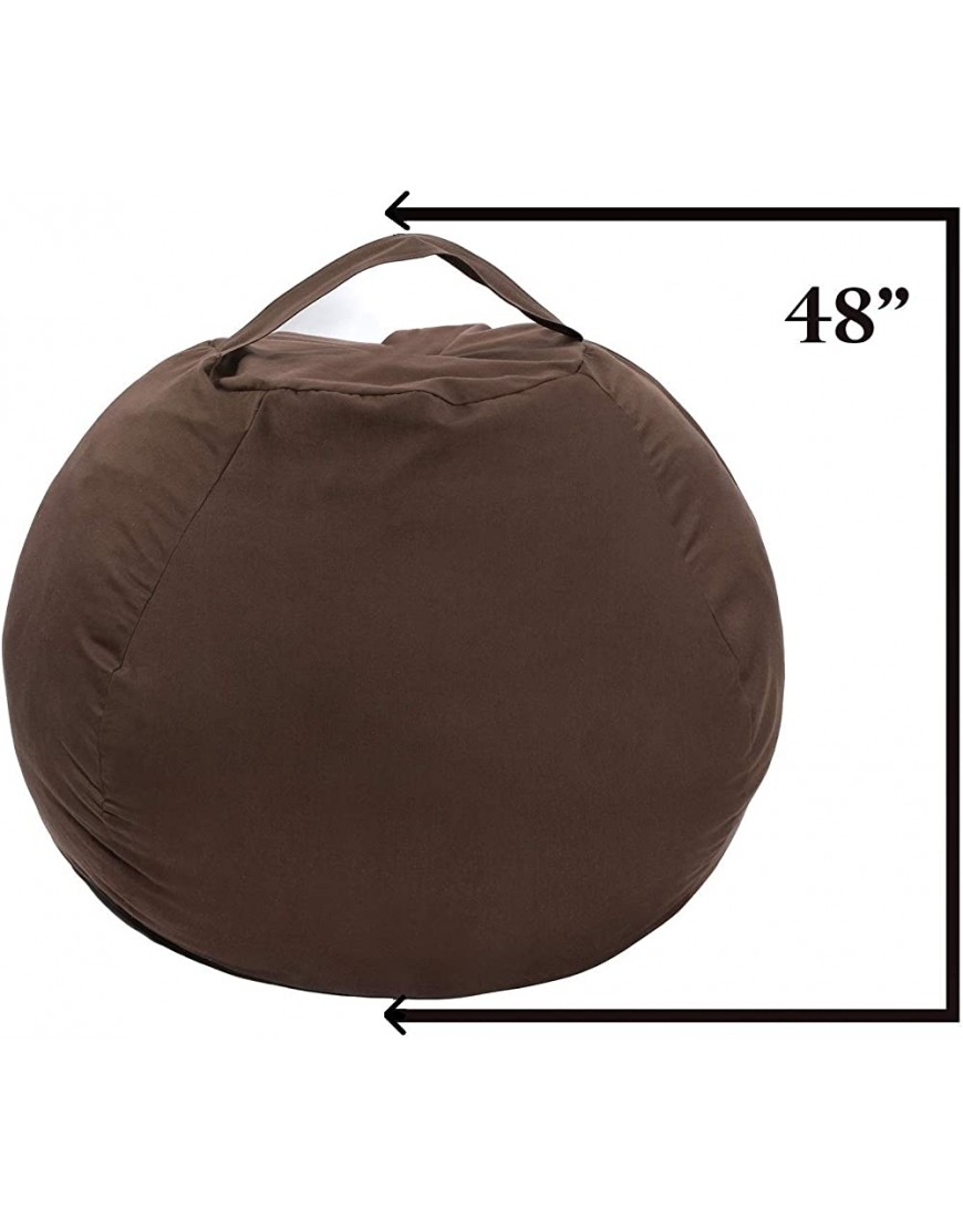 Bean Bag Covers Only Stuffed Animal Storage Stuffed 40 48 Brown Anti Tear Life Time Replacement Premium Cotton Canvas Chair for Toys Perfect Storage Solution - BP51UQCGP