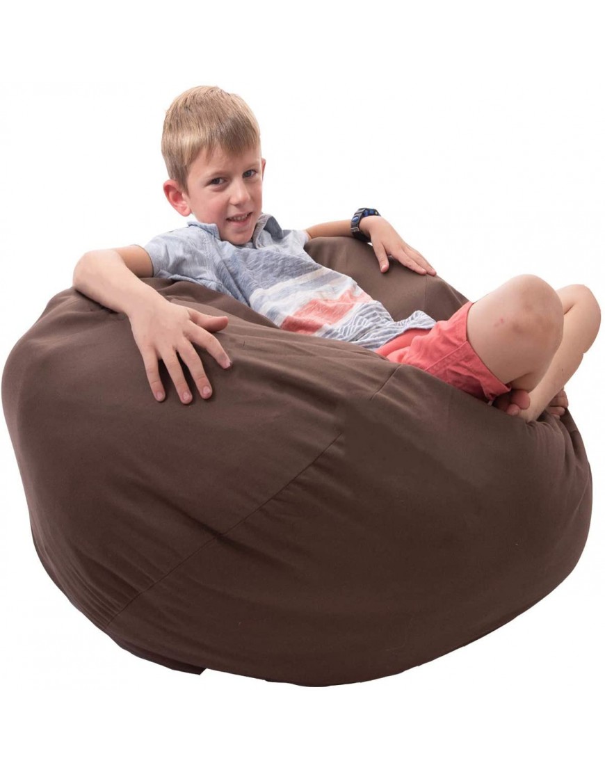 Bean Bag Covers Only Stuffed Animal Storage Stuffed 40 48 " Brown Anti Tear Life Time Replacement Premium Cotton Canvas Chair for Toys Perfect Storage Solution - BP51UQCGP