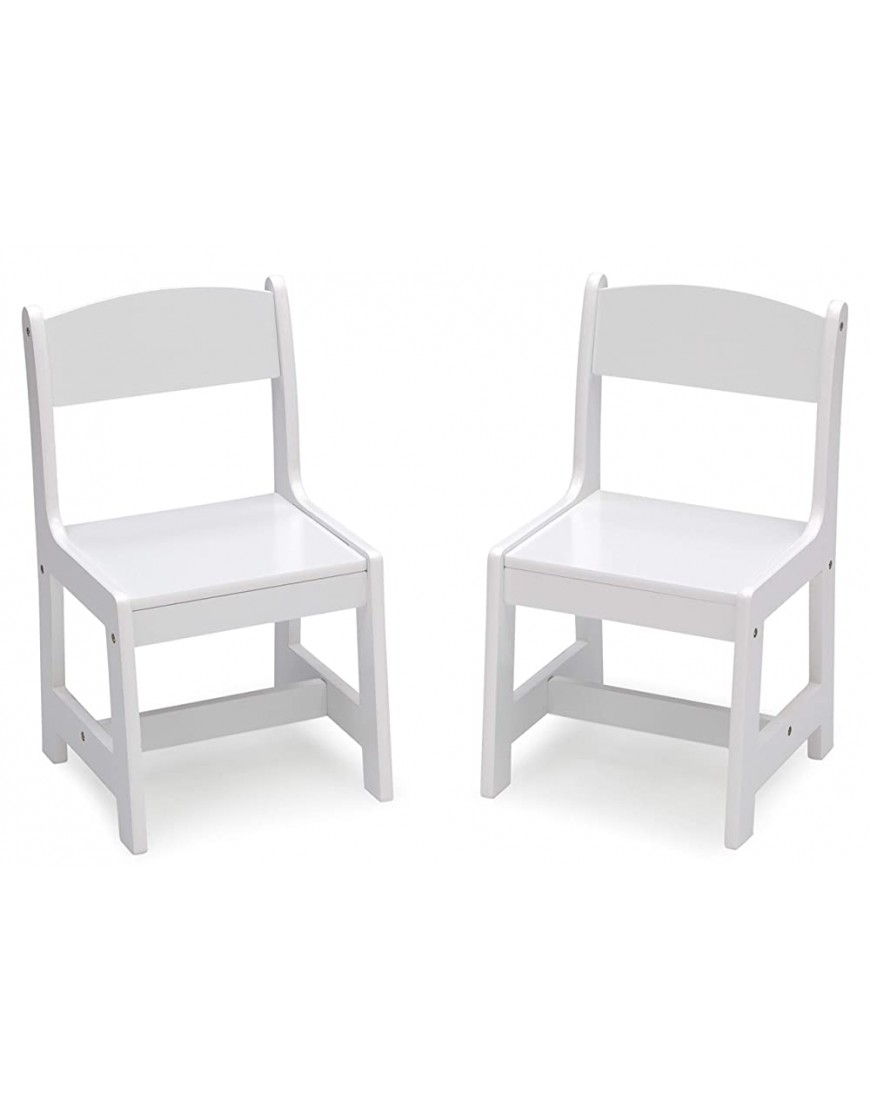 Delta Children MySize Wood Kids Chairs for Playroom [Pack of 2] Bianca White - B1GQJBY7E