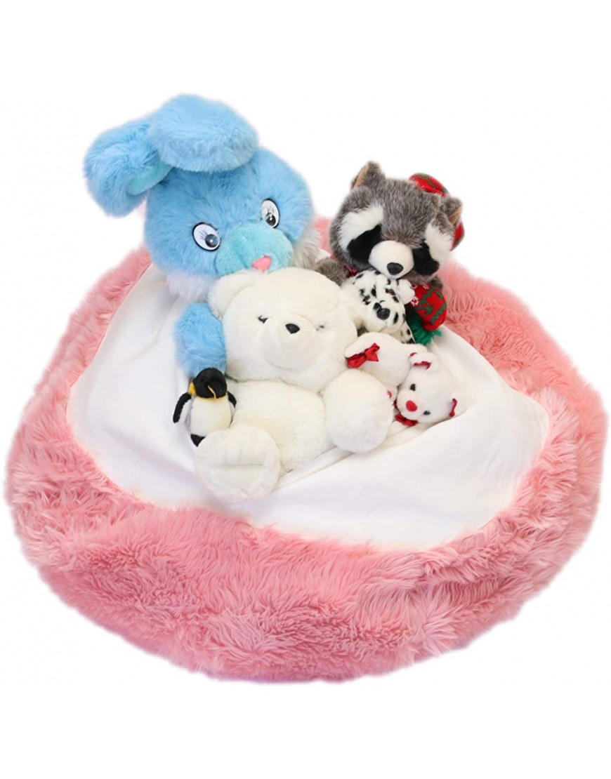 Fluffy Stuffs | Super Soft Furry Stuffed Animal Storage Bean Bag Chair Cover for Kids | Premium Plush Fur | Canvas Handle | Make Bedroom Clutter Comfortable and Fun for Children | Machine Washable - BWSZLZR99