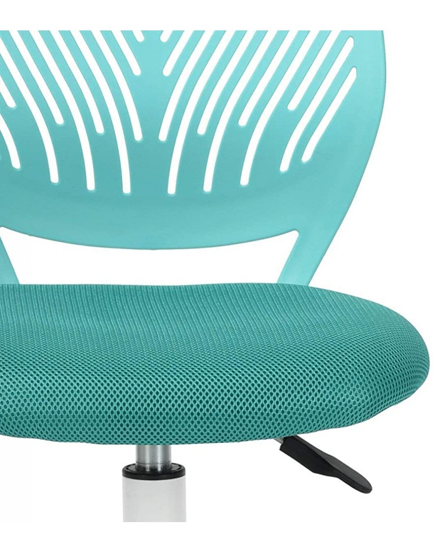 GreenForest Office Task Desk Chair Adjustable Mid Back Home Children Study Chair Turquoise - BOBMH8VWM