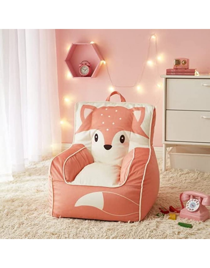 Heritage Kids Fox Toddler Bean Bag Chair with Carry Handle Peach WK658322 - BE647EFTK