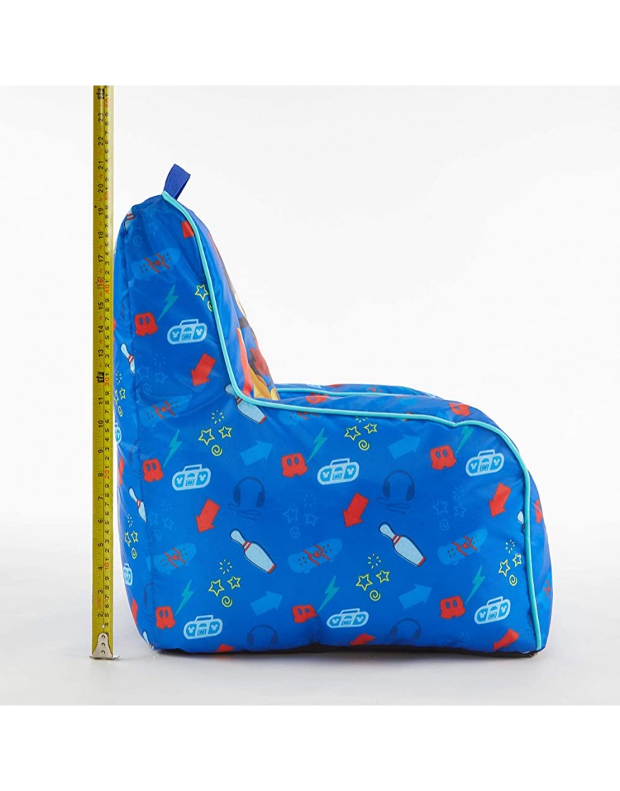 Idea Nuova Disney Mickey Mouse Kids Nylon Bean Bag Chair with Piping & Top Carry Handle - BQ7K0QHS3