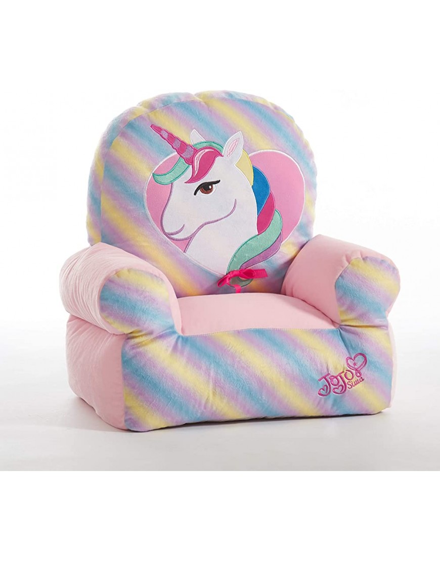JoJo Siwa Rainbow Plush Structured Bean Bag Chair - BO5MID9HQ
