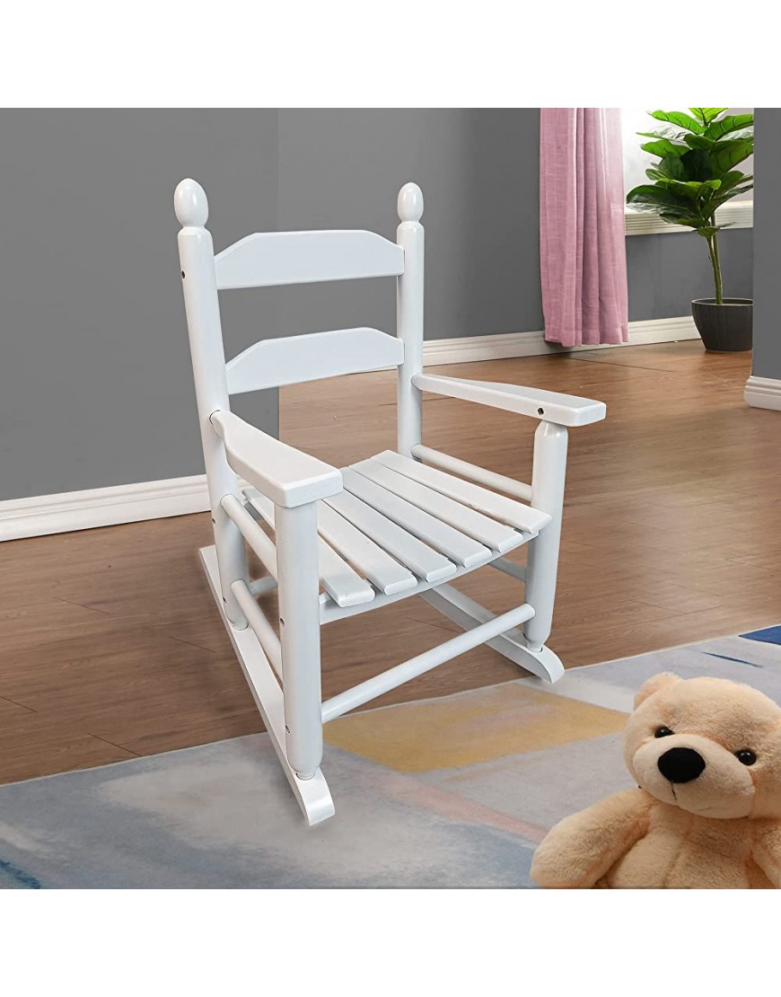 Kids Rocking Chair Outdoor Kids' Rocking Chairs Childs Toddler Childrens Porch Rocker Chair Wooden Rocker for Ages 2-10 Living Room,Bedroom,Balconies Porches,Children's Rooms White - BBSSDKPE9