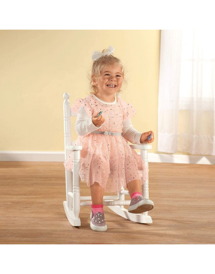 Miles Kimball Personalized Children’s Rocking Chair Features Classic Rocker Design and Hardwood Construction White Finish with Pink Font - BDSS71Z8N