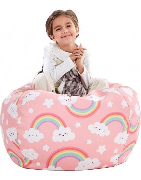 Nobildonna Stuffed Animal Storage Bean Bag Chair Cover Only for Kids Girls Toddler Large Beanbag Chair Without Filling for Organizing Children Soft Plush Toys - BK9E0YFN7