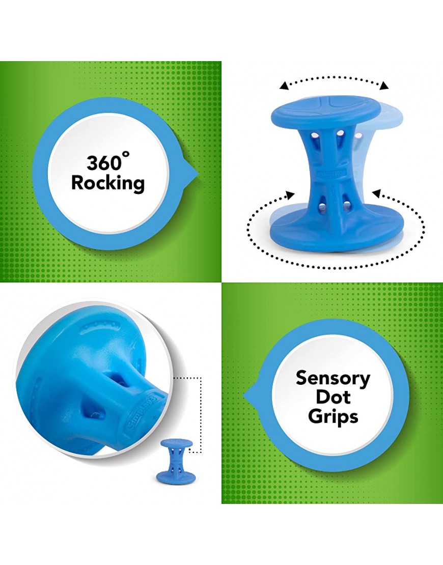 Simplay3 Play Around Wiggle Chairs 2-Pack Kids Wobble Stools for Improved Focus and Attention Blue - BQQQIA4N4
