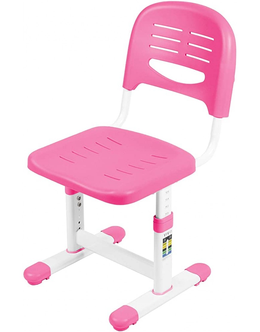VIVO Height Adjustable Kids Desk Chair Chair Only Designed for Interactive Workstation Universal Children's Ergonomic Seat Pink DESK-V201P-CH - B9DV8I1NT