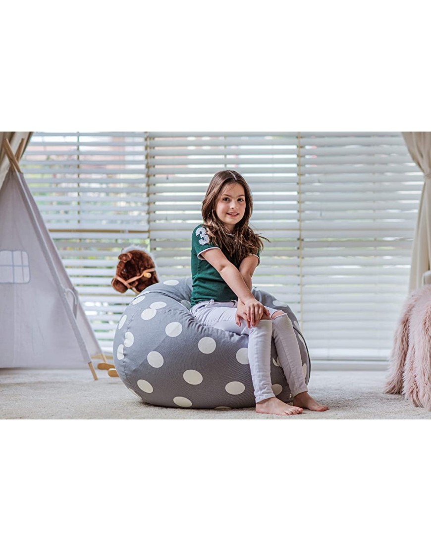 WEKAPO Stuffed Animal Storage Bean Bag Chair Cover for Kids | Stuffable Zipper Beanbag for Organizing Children Plush Toys | 38 Extra Large Premium Cotton Canvas - BZN4IXZX2