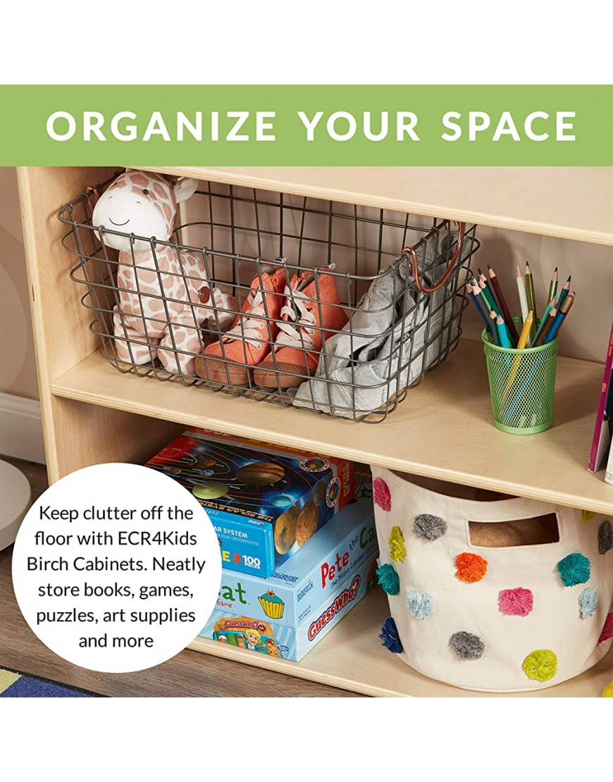 ECR4Kids Birch Streamline Storage Cabinet Hardwood Classroom & Home Storage Solution for Kids 2-Shelf Without Back 24 H - B228AMR0N