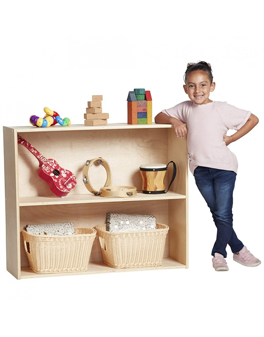 ECR4Kids Birch Streamline Storage Cabinet Hardwood Classroom & Home Storage Solution for Kids 2-Shelf with Back 30" H - BLCZ4CSBJ