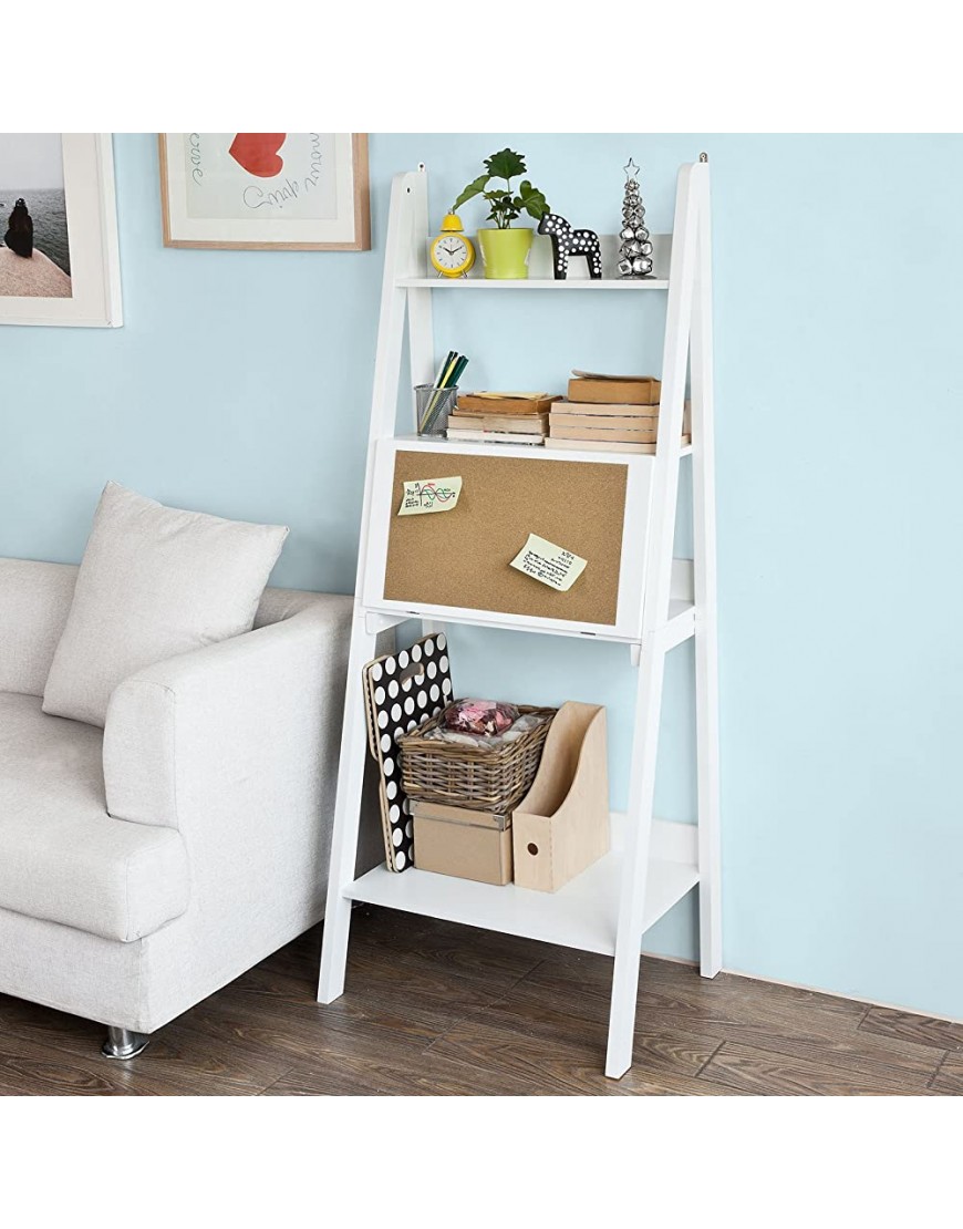 Haotian Modern Ladder Bookcase Made of Wood Book Shelf,Stand Shelf Wall Shelf FRG115-W - BMDFATU4S