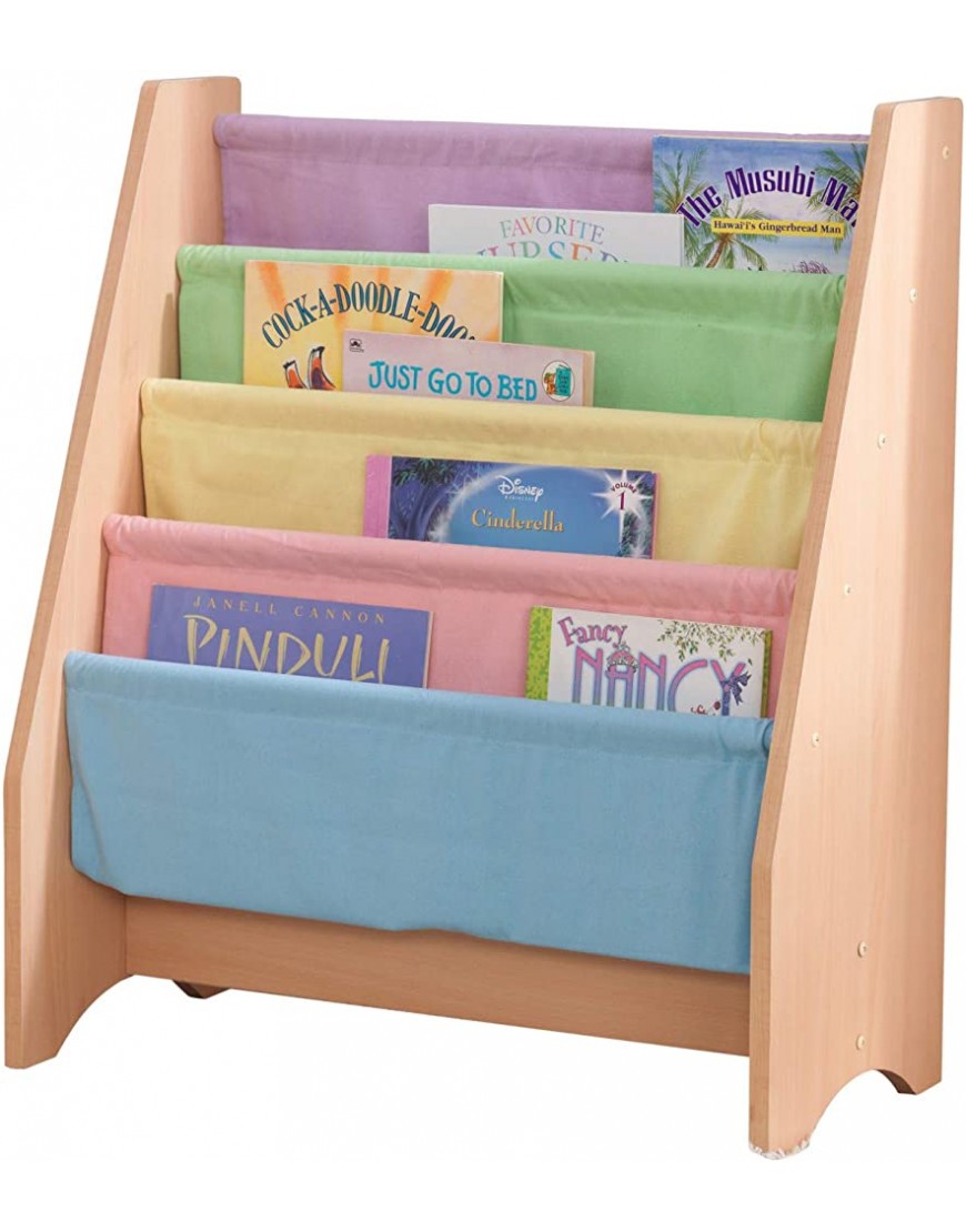 KidKraft Wood and Canvas Sling Bookshelf Furniture for Kids – Pastel & Natural Gift for Ages 3+ - B6RBIAZES