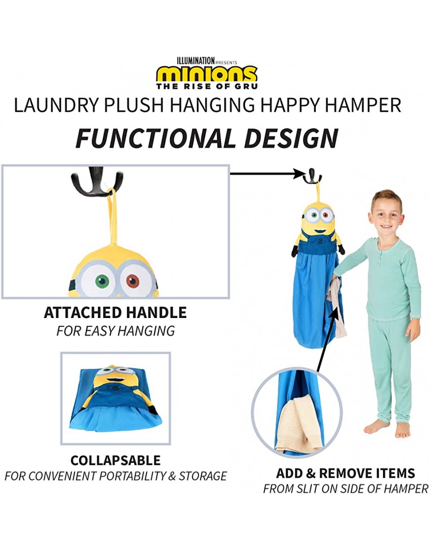 Franco Kids Room Laundry Hanging Happy Hamper One Size Minions The Rise Of Gru - BL5EVLVHM