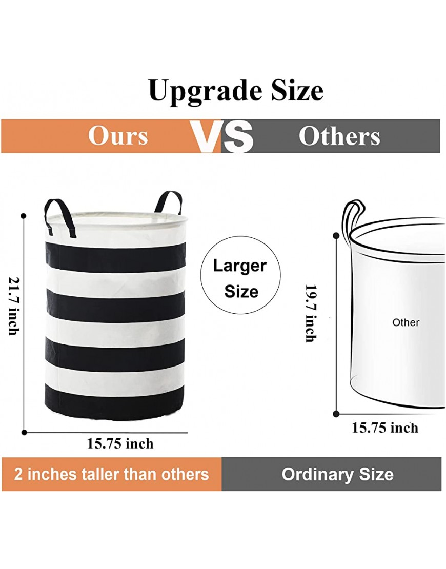 Kids Laundry Basket Collapsible Hamper 22 Inches Tall Large Fabric Dirty Clothes Hampers for Bedroom Nursery Baby Hamper - B2EZ621KX