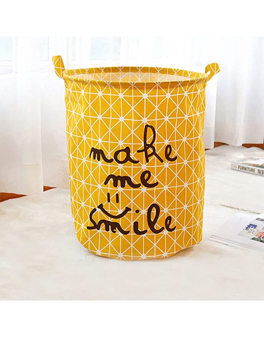 Large Laundry Basket Stackable with Lid Cute Clothes Storage Basket with Handles Round Stacking Laundry Hamper Basket for Baby,Kid,Nursery,Travel,Girls,Boys,College,Dorm,BathroomYellow - BEWS427M6