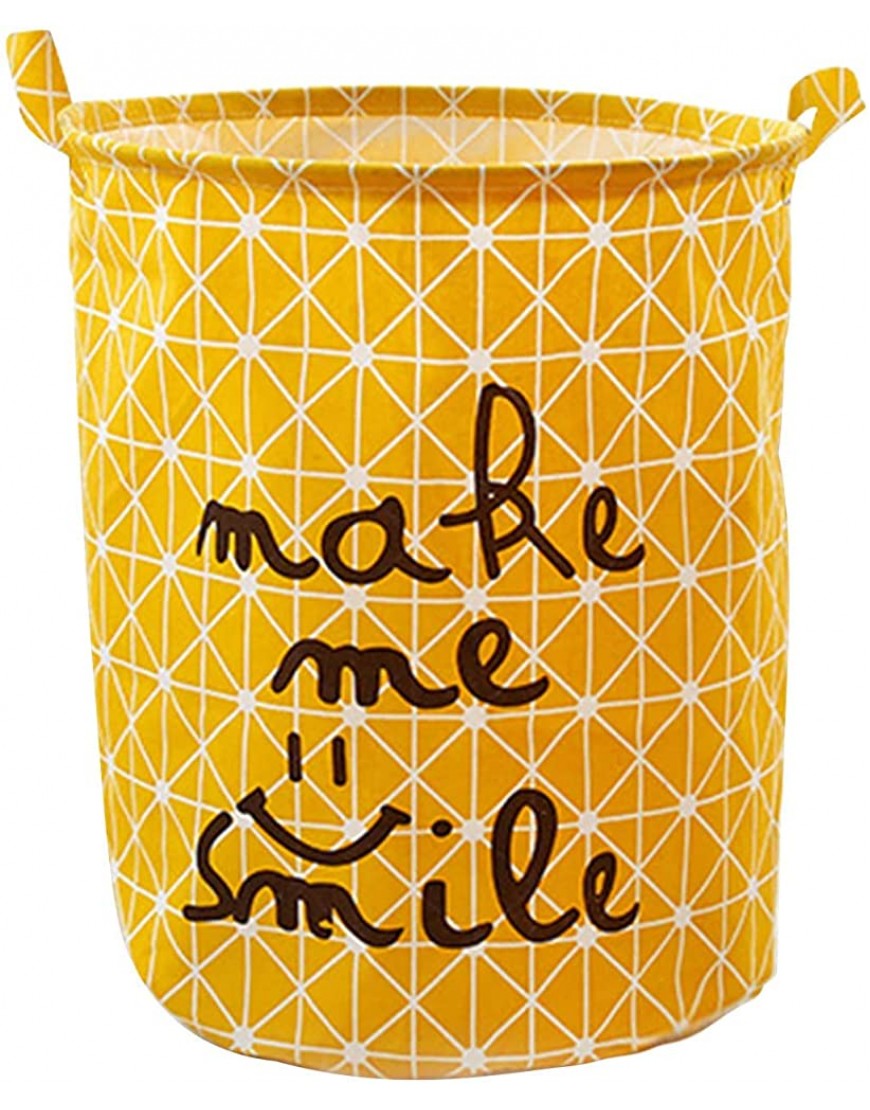 Large Laundry Basket Stackable with Lid Cute Clothes Storage Basket with Handles Round Stacking Laundry Hamper Basket for Baby,Kid,Nursery,Travel,Girls,Boys,College,Dorm,BathroomYellow - BEWS427M6