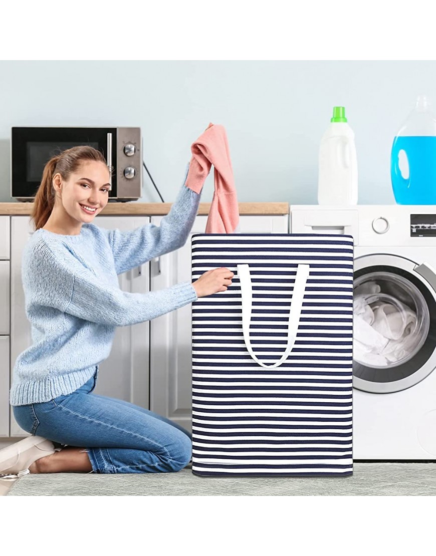 NEWX Collapsible Large Laundry Baskets 72L Freestanding Laundry Hamper with Extended Handles Waterproof Clothes Hamper Storage Basket for Bedroom Nursery Living Room Bathroom Toys - BL4OXZ9MH