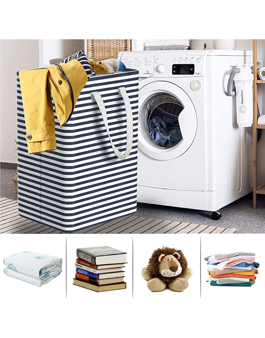NEWX Collapsible Large Laundry Baskets 72L Freestanding Laundry Hamper with Extended Handles Waterproof Clothes Hamper Storage Basket for Bedroom Nursery Living Room Bathroom Toys - BL4OXZ9MH