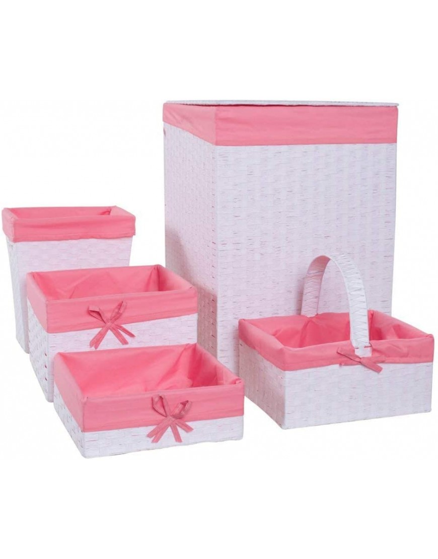 Redmon Budget Series Basket Large White Pink - B8KHWHRCY