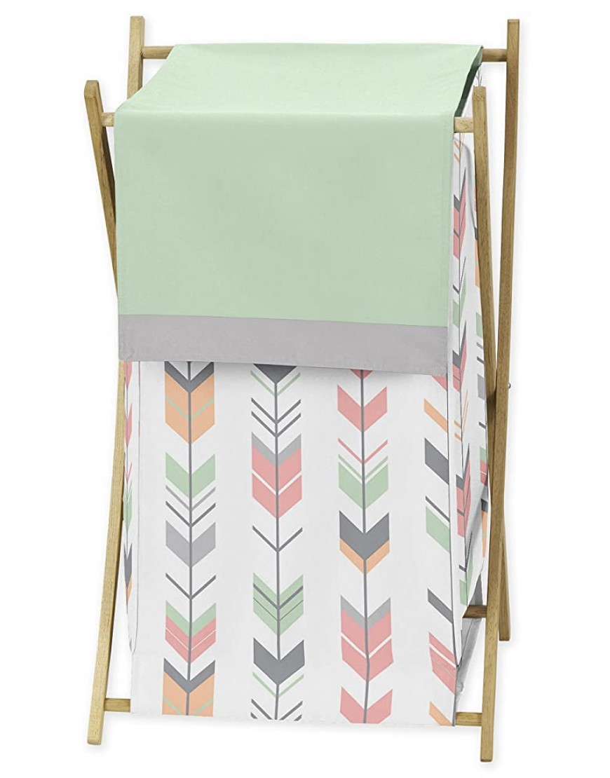 Sweet Jojo Designs Baby Kids Clothes Laundry Hamper for Grey Coral and Mint Woodland Arrow Girl Bedding Sets - B6ZUUV68Z