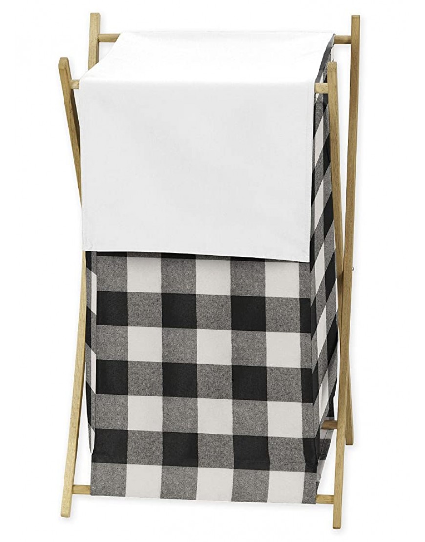 Sweet Jojo Designs Buffalo Plaid Baby Kid Clothes Laundry Hamper Black and White Check Rustic Woodland Flannel - BFY1LIH3E