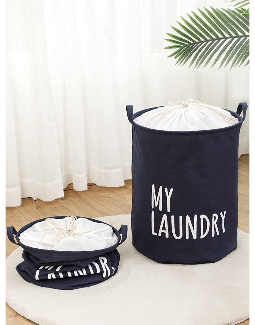 Yi pin hong Poinsettia Infant Basket with Drawstring Closure Laundry Hamper with Lid Kids Clothes Basket with Lid Laundry Hamper with Lid blue 17.7 inches * 13.7 inches diameter - B6YTL800L