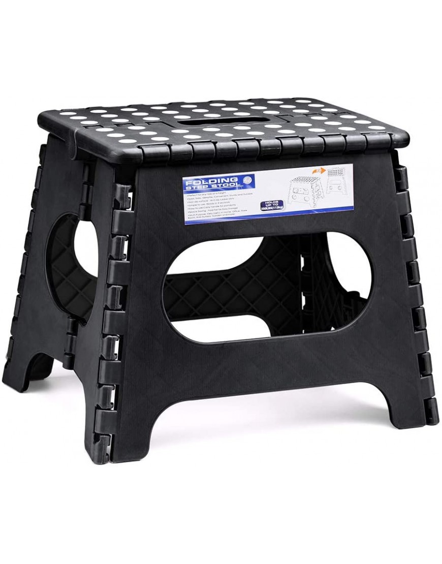 ACSTEP Folding Step Stool for Adults-11 Height Lightweight Plastic Stepping Stool. Foldable Step Stool Hold up to 300lbs Non Slip Collapsible Stool Black - BYQFWWEXY