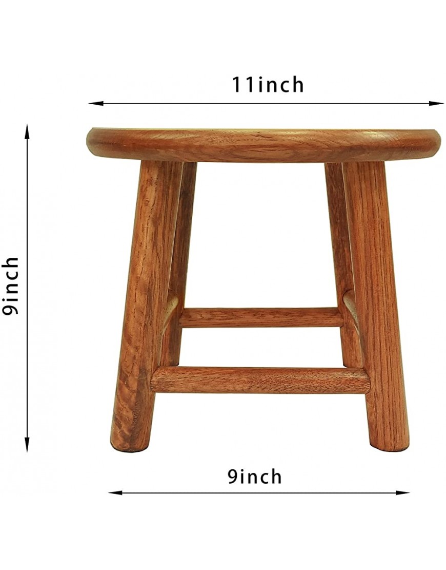 CONSDAN Kids Stool Milking Stool USA Grown Oak Plant Stand Handcrafted Solid Wood Stool 9 Low Stool Round Step Stool Wooden Stool for Kids Small Short Stool Shoe Changing StoolChocolate - BLNC8VEZ0