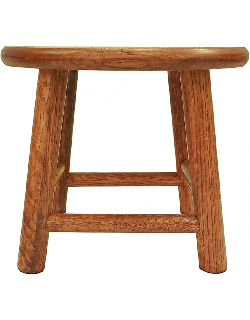 CONSDAN Kids Stool Milking Stool USA Grown Oak Plant Stand Handcrafted Solid Wood Stool 9 Low Stool Round Step Stool Wooden Stool for Kids Small Short Stool Shoe Changing StoolChocolate - BLNC8VEZ0