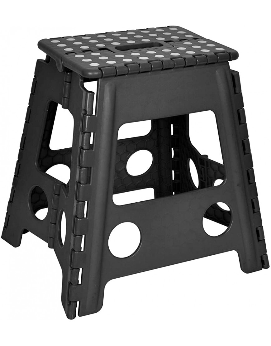 Folding Step Stool 15 Inch Height Heavy Duty Foldable Stool for Adults and Kids Kitchen Stepping Stools Garden Bathroom Step Stool Black - B5KSRWTF3