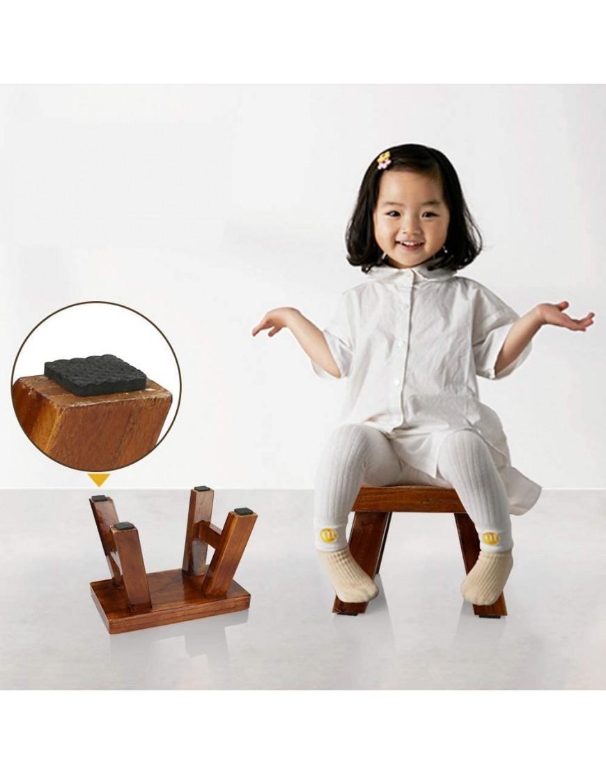 Golden Sun WM Sturdy Step Stool Footstool Solid Wooden 11 inch for Kids Adults Plant Stand Fishing Stool Brown - BAHQ7VNQD